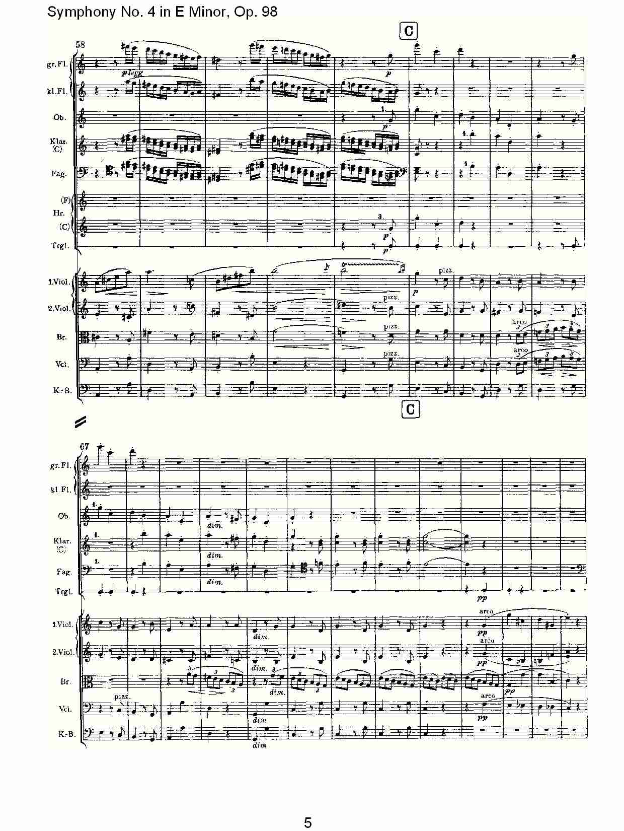 E小调第四交响曲, Op.98第三乐章（一）