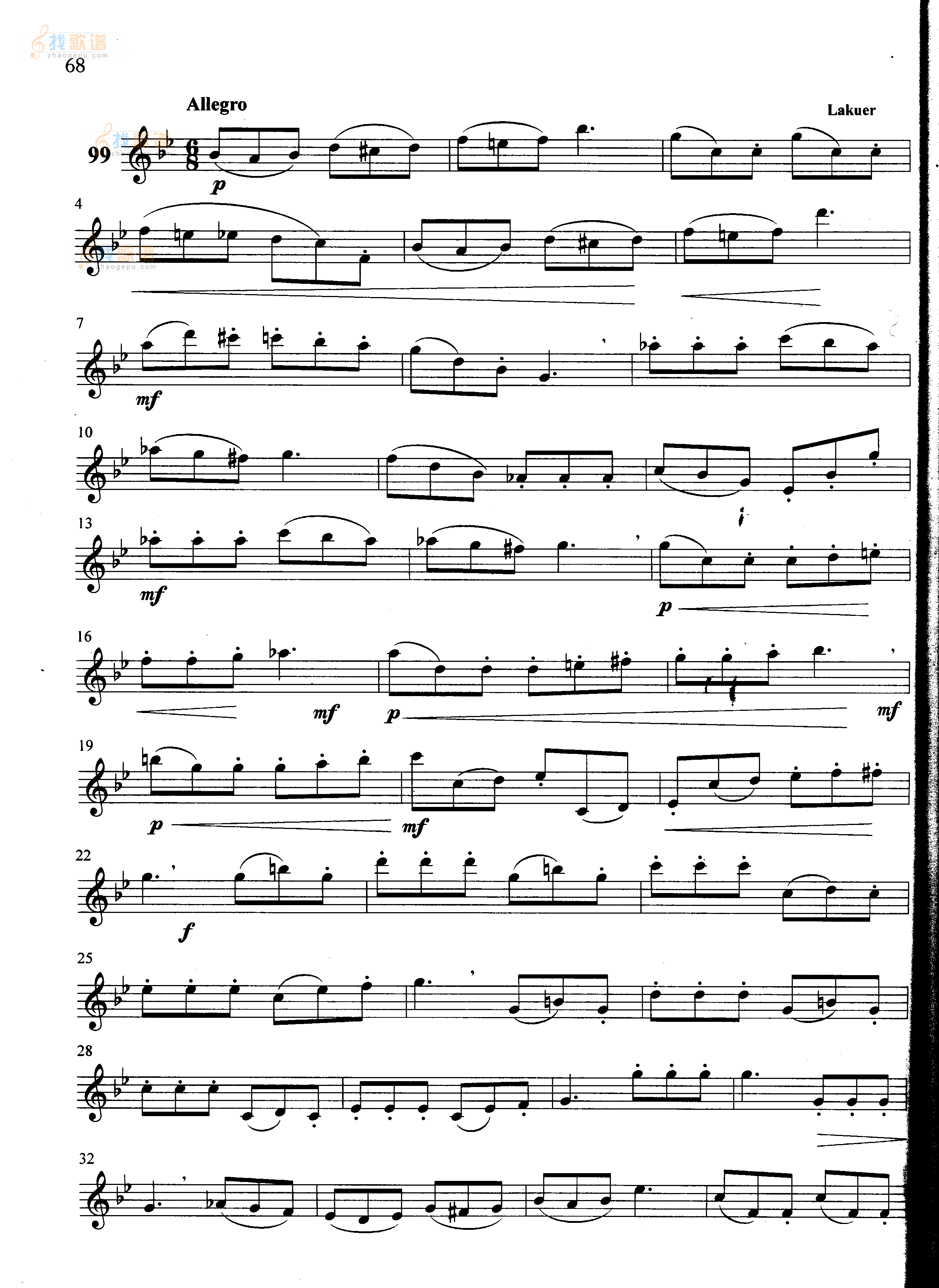萨克斯管练习曲第100—068页