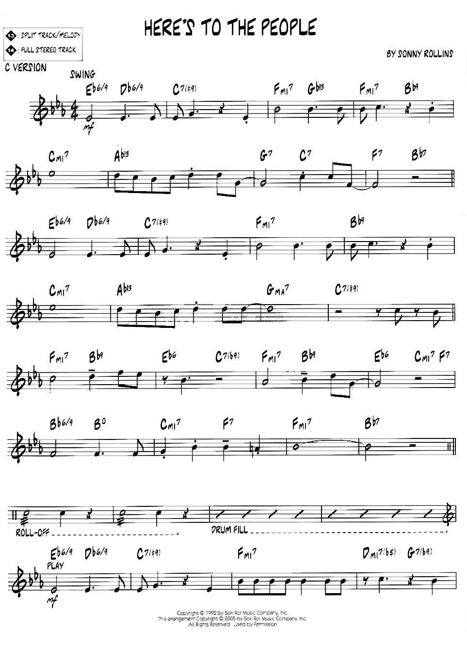 HERE’S TO THE PEOPLE（jazz系列萨克斯谱）
