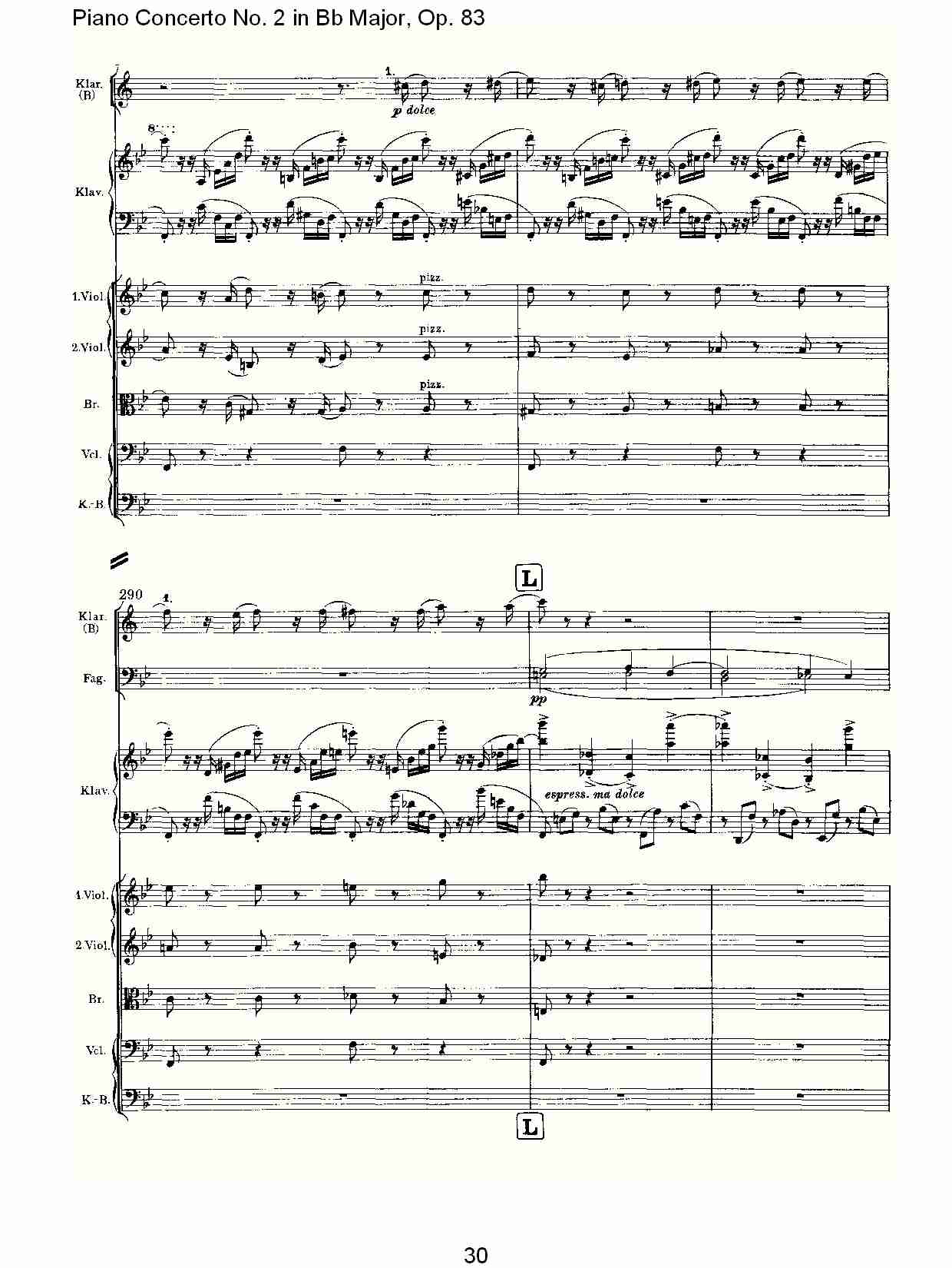 Bb大调钢琴第二协奏曲, Op.83第一乐章（六）