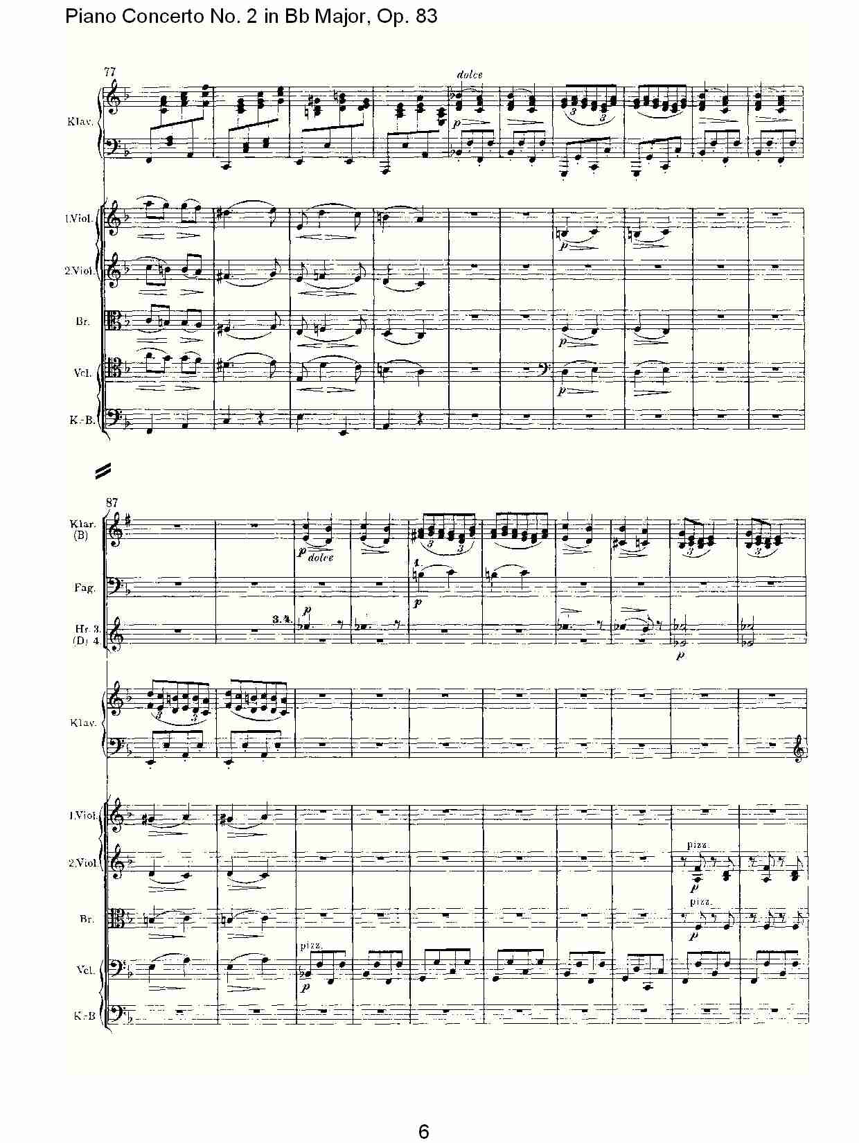 Bb大调钢琴第二协奏曲, Op.83第四乐章（二）