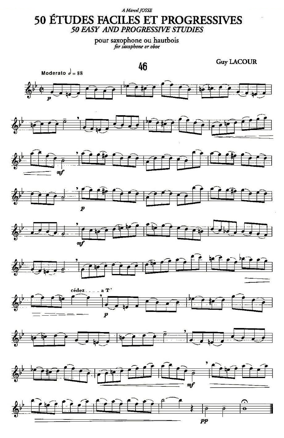 Guy Lacour 50 首萨克斯练习曲之46