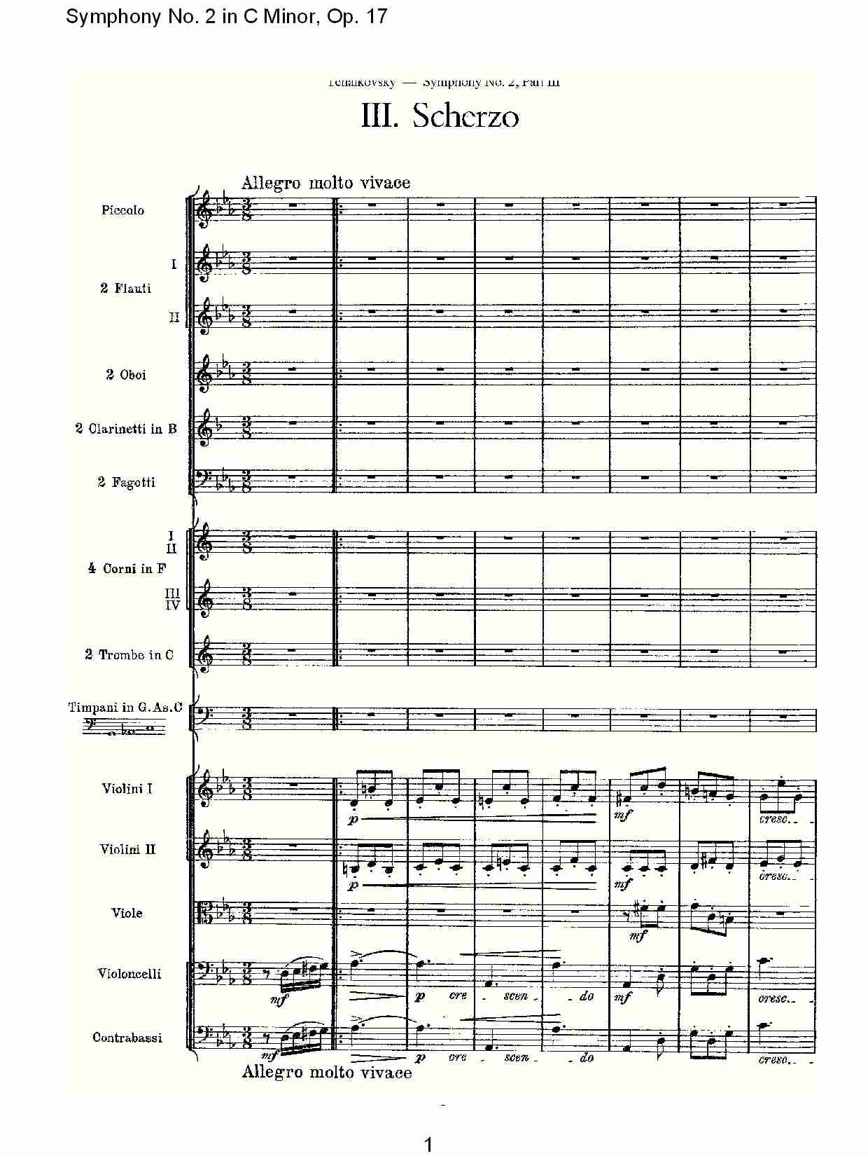 C小调第二交响曲, Op.17第三乐章（一）
