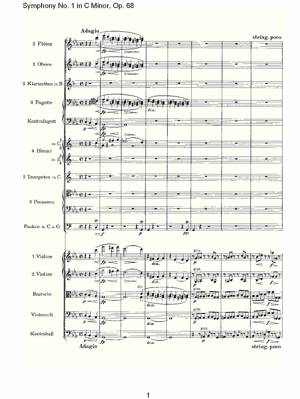 C小调第一交响曲, Op.68 第四乐章（一）.