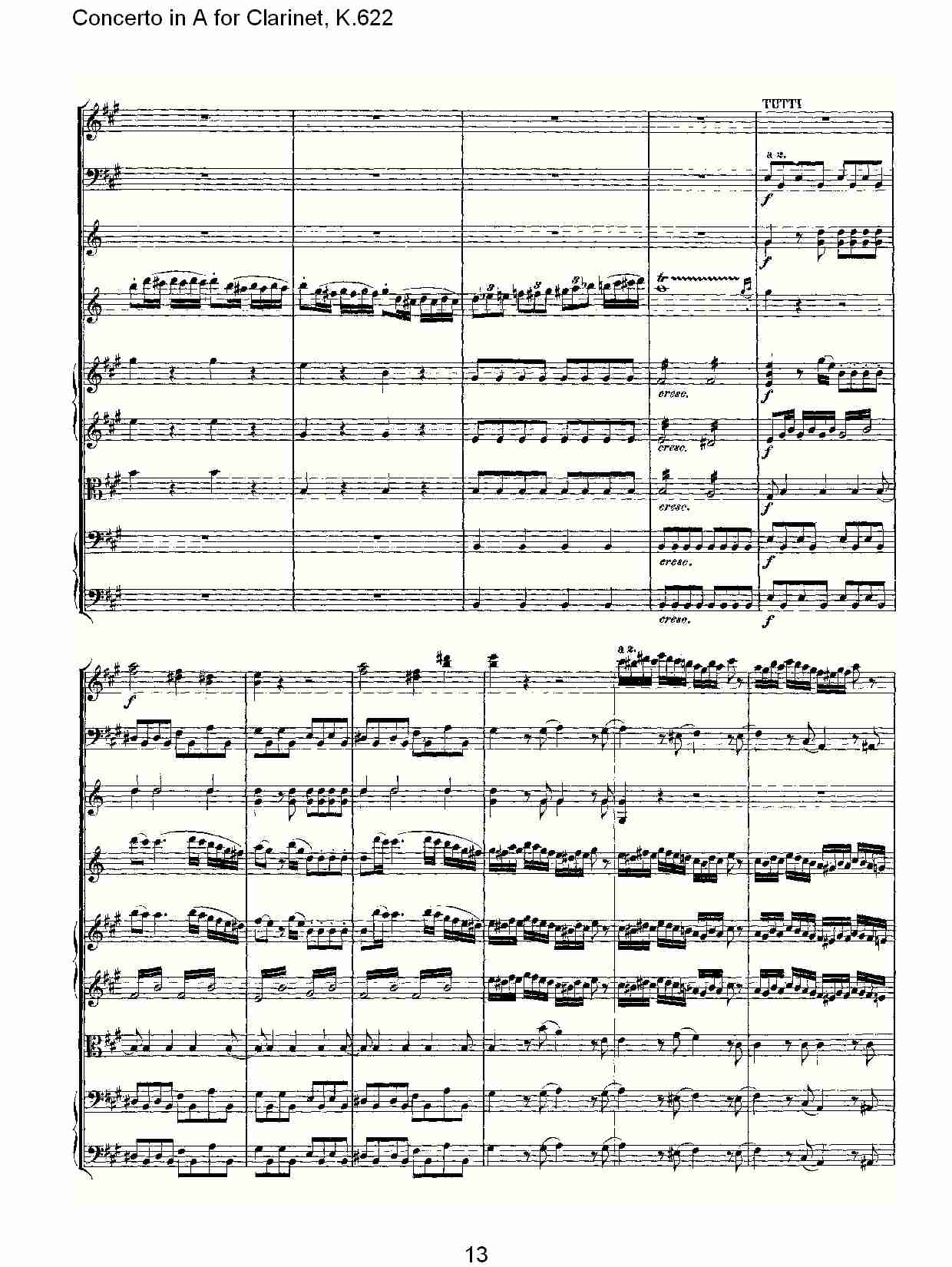 A调单簧管协奏曲, K.622（三）