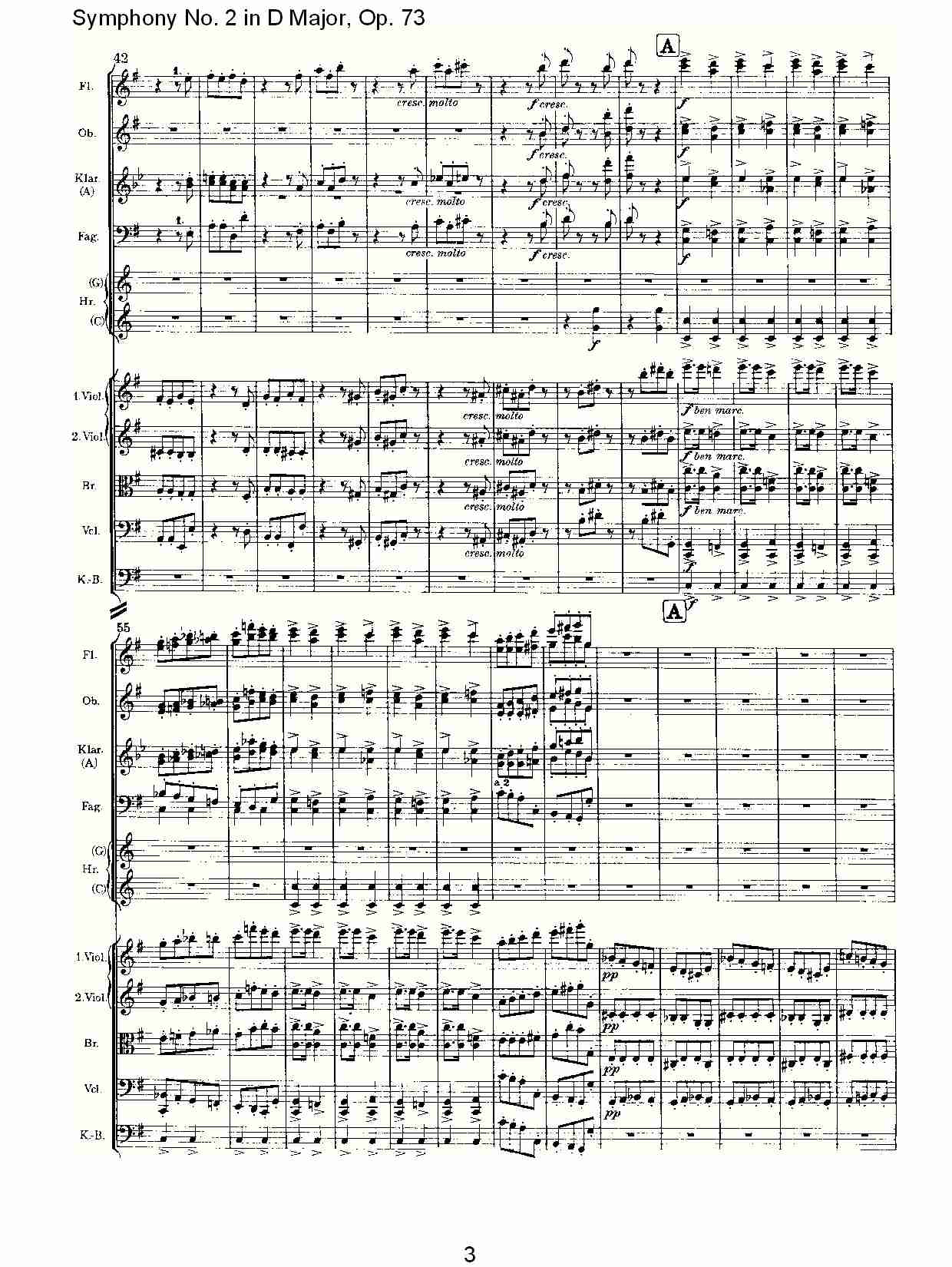D大调第二交响曲, Op.73第三乐章（一）