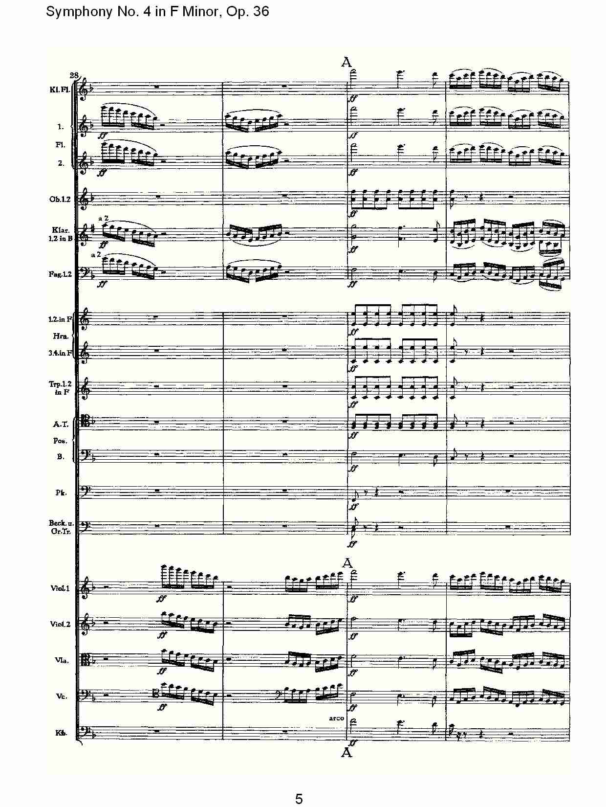 F小调第四交响曲,  Op. 36 第四乐章（一）
