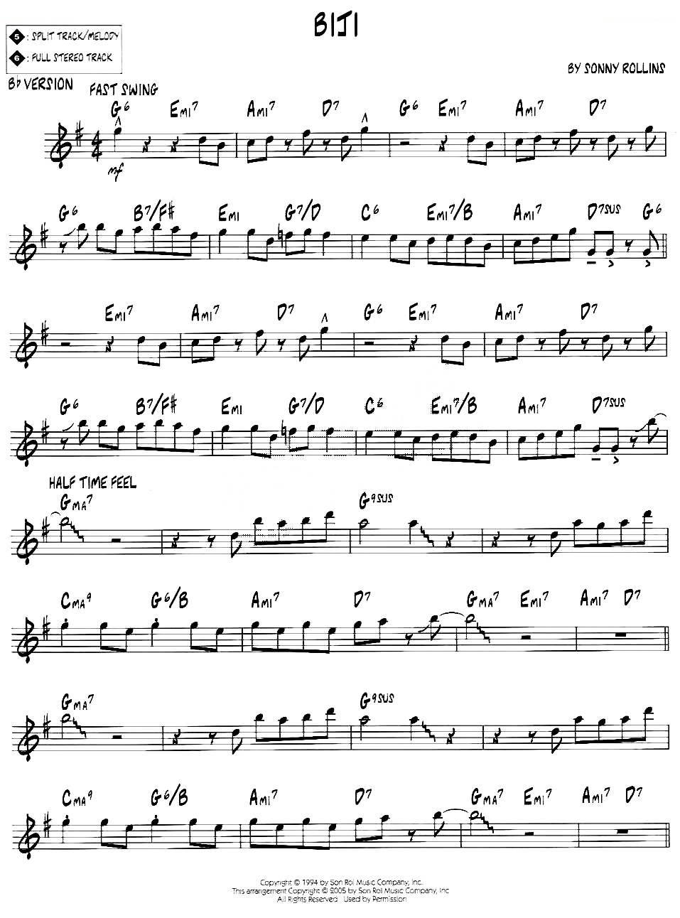 BIJI（jazz系列萨克斯谱）