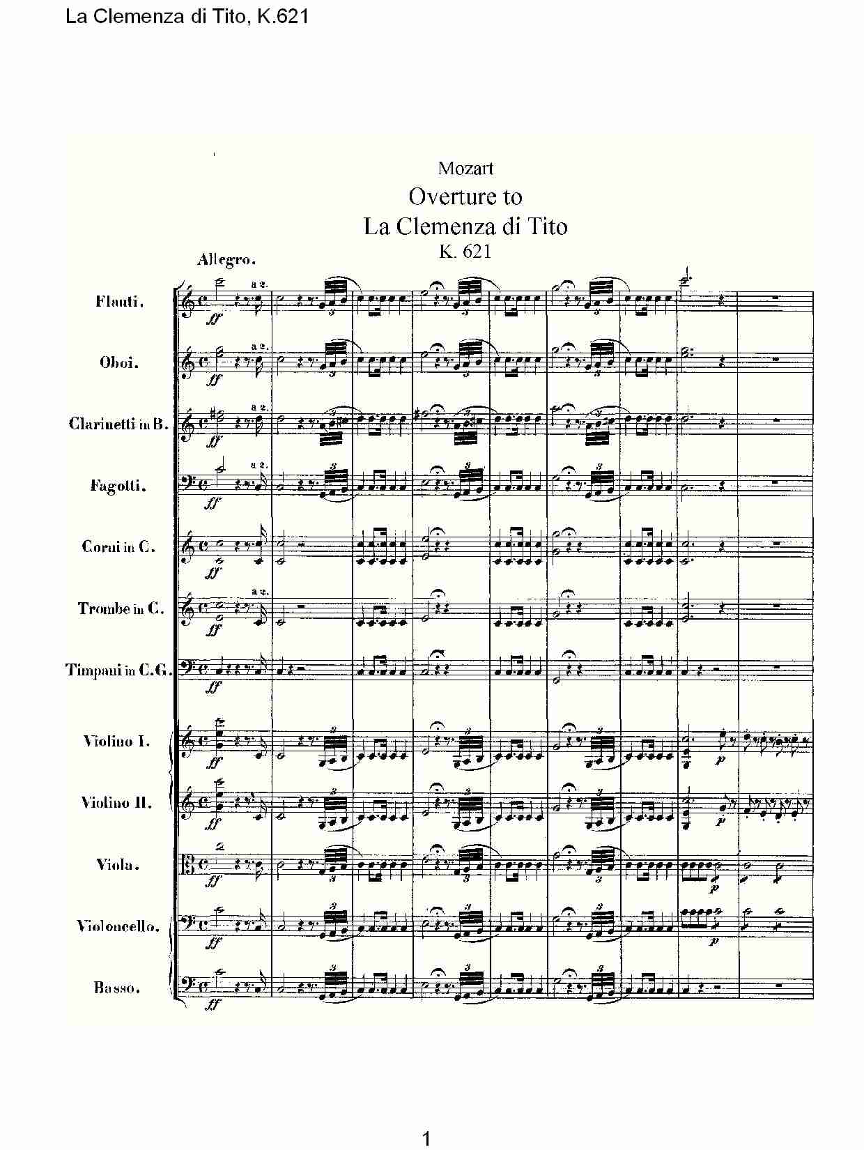 La Clemenza di Tito, K.621 （一）