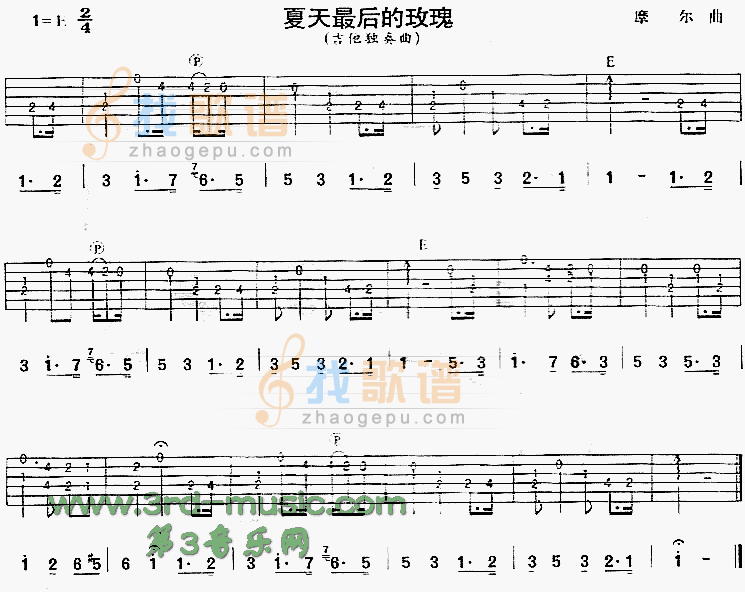 夏天最后的玫瑰(独奏曲)