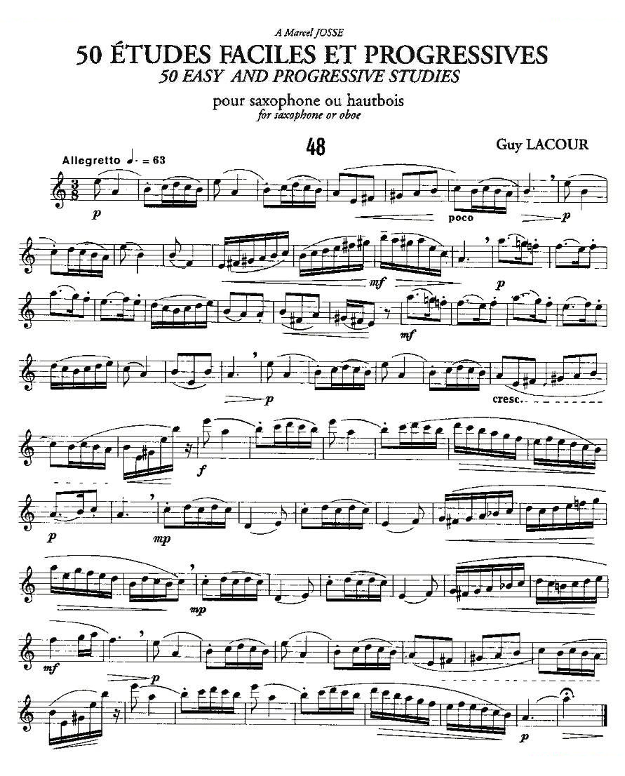 Guy Lacour 50 首萨克斯练习曲之48