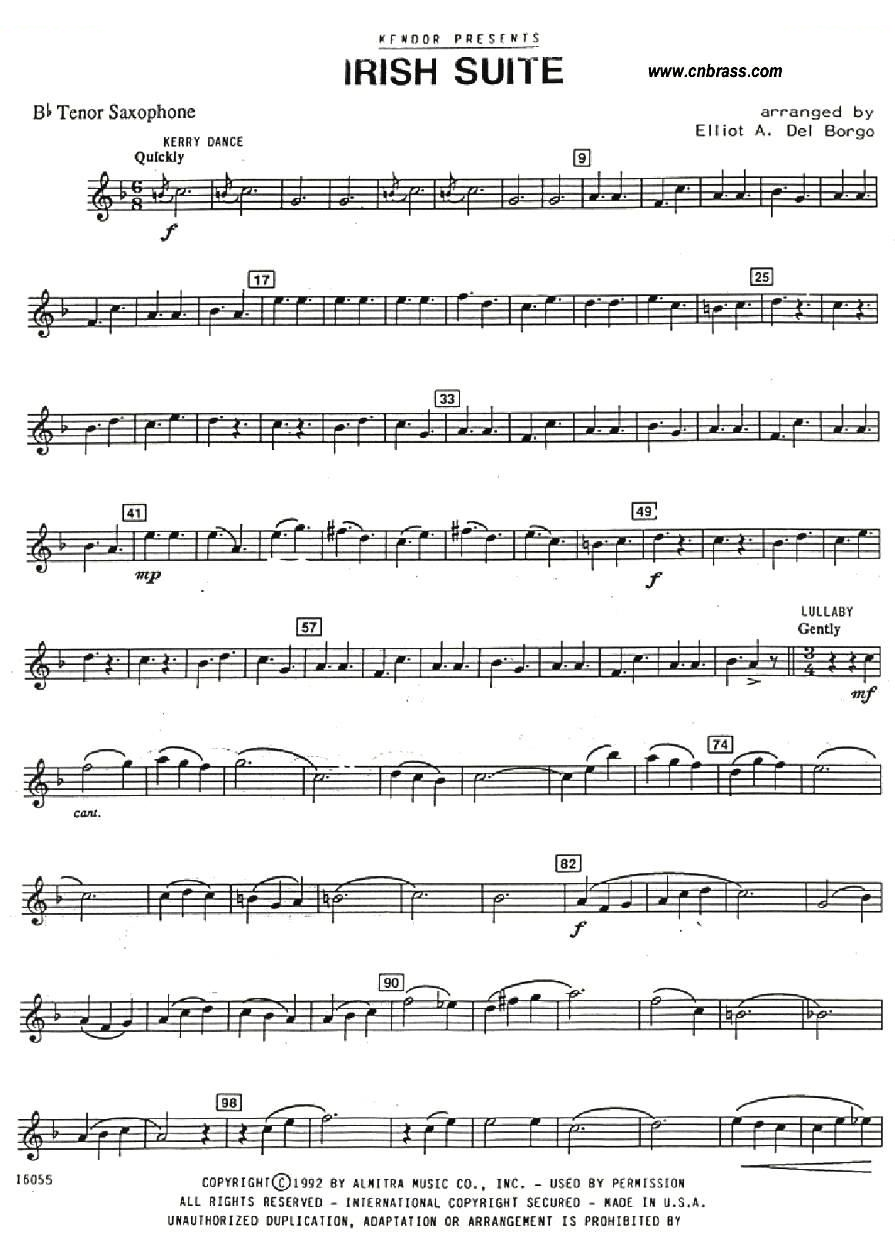 IRISH SUITE（爱尔兰组曲）（四重奏之次中音萨克斯）