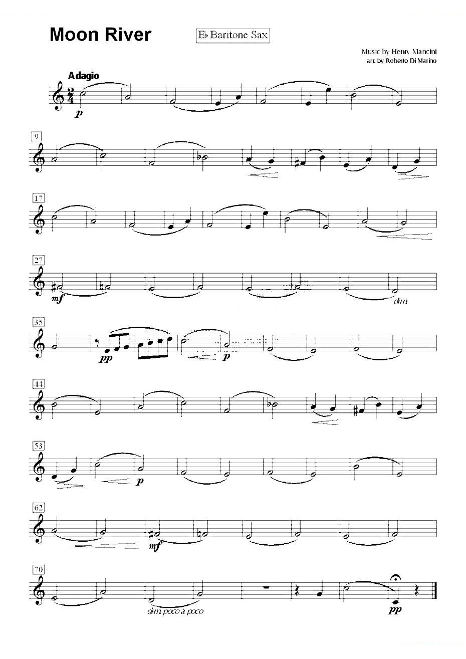 Moon River（月亮河）（四重奏总谱+分谱）