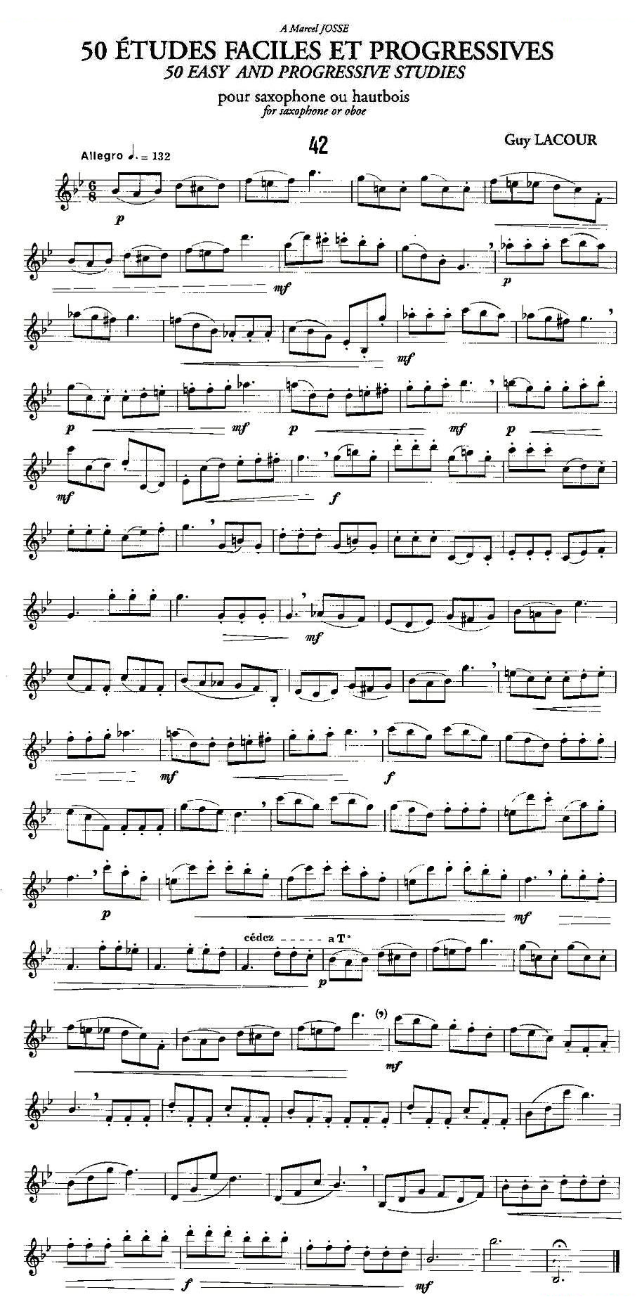 Guy Lacour 50 首萨克斯练习曲之42