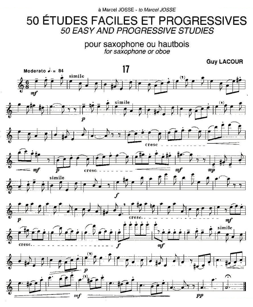 Guy Lacour 50 首萨克斯练习曲之17