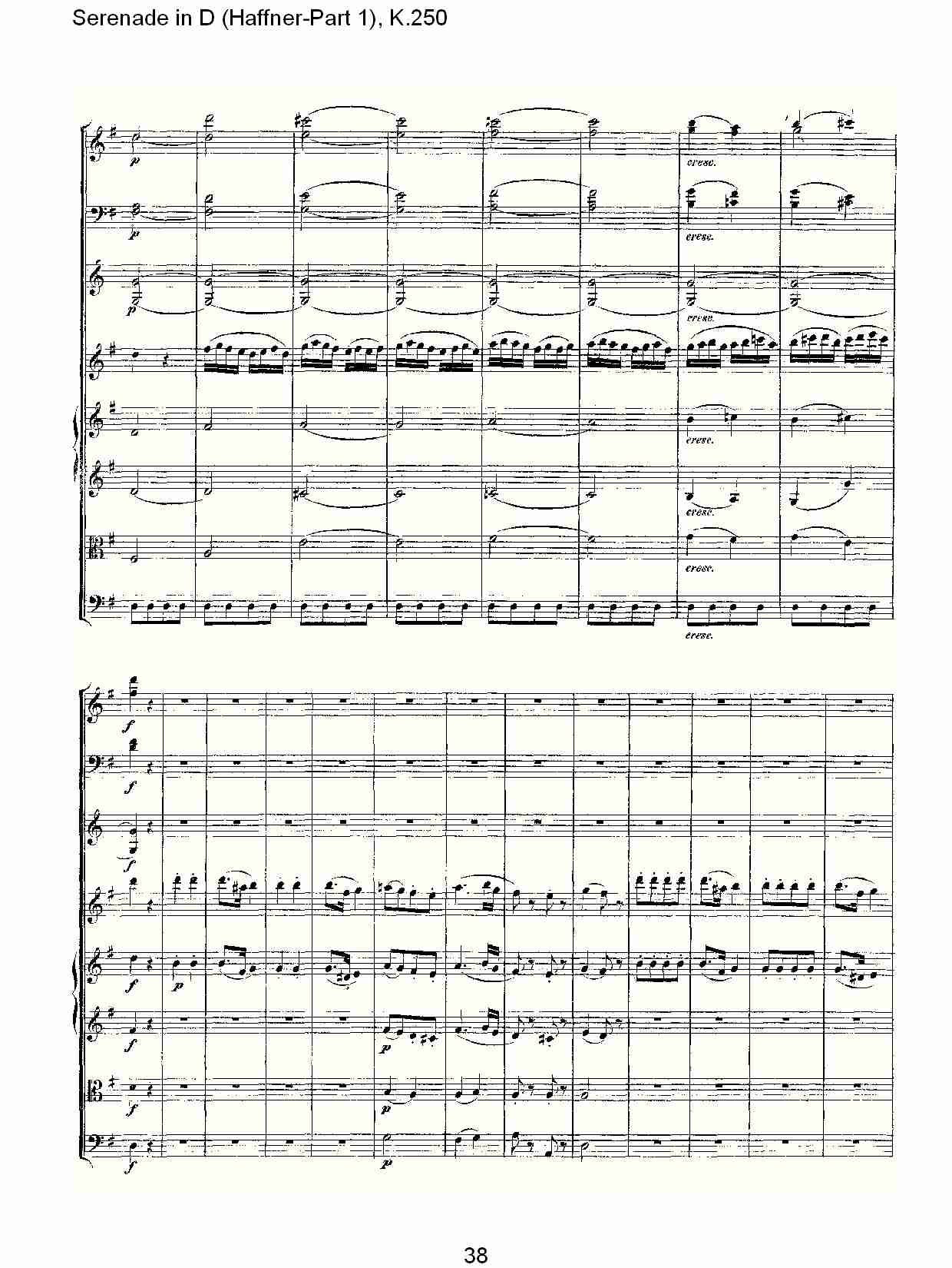 D调小夜曲(Haffner-第一部), K.250 （八）
