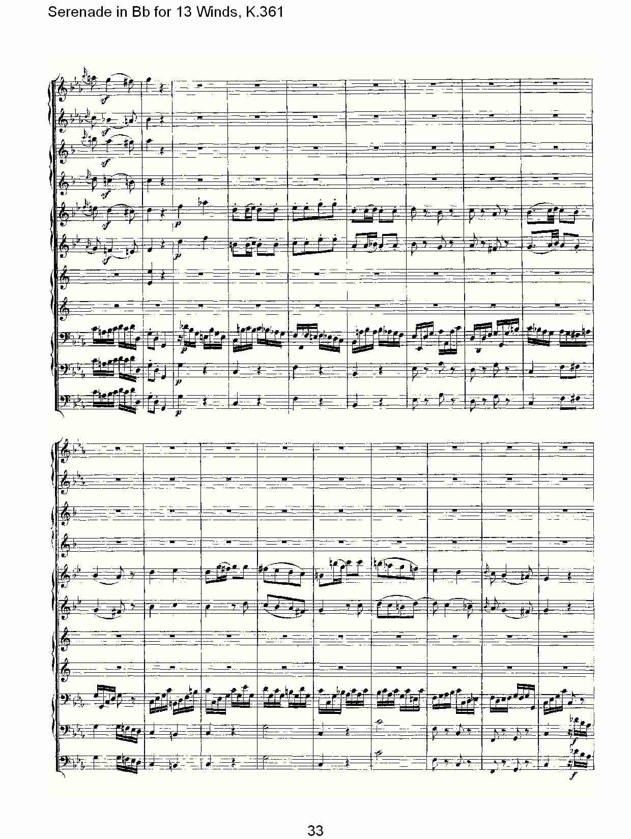 Bb调13管乐小夜曲, K.361（七）