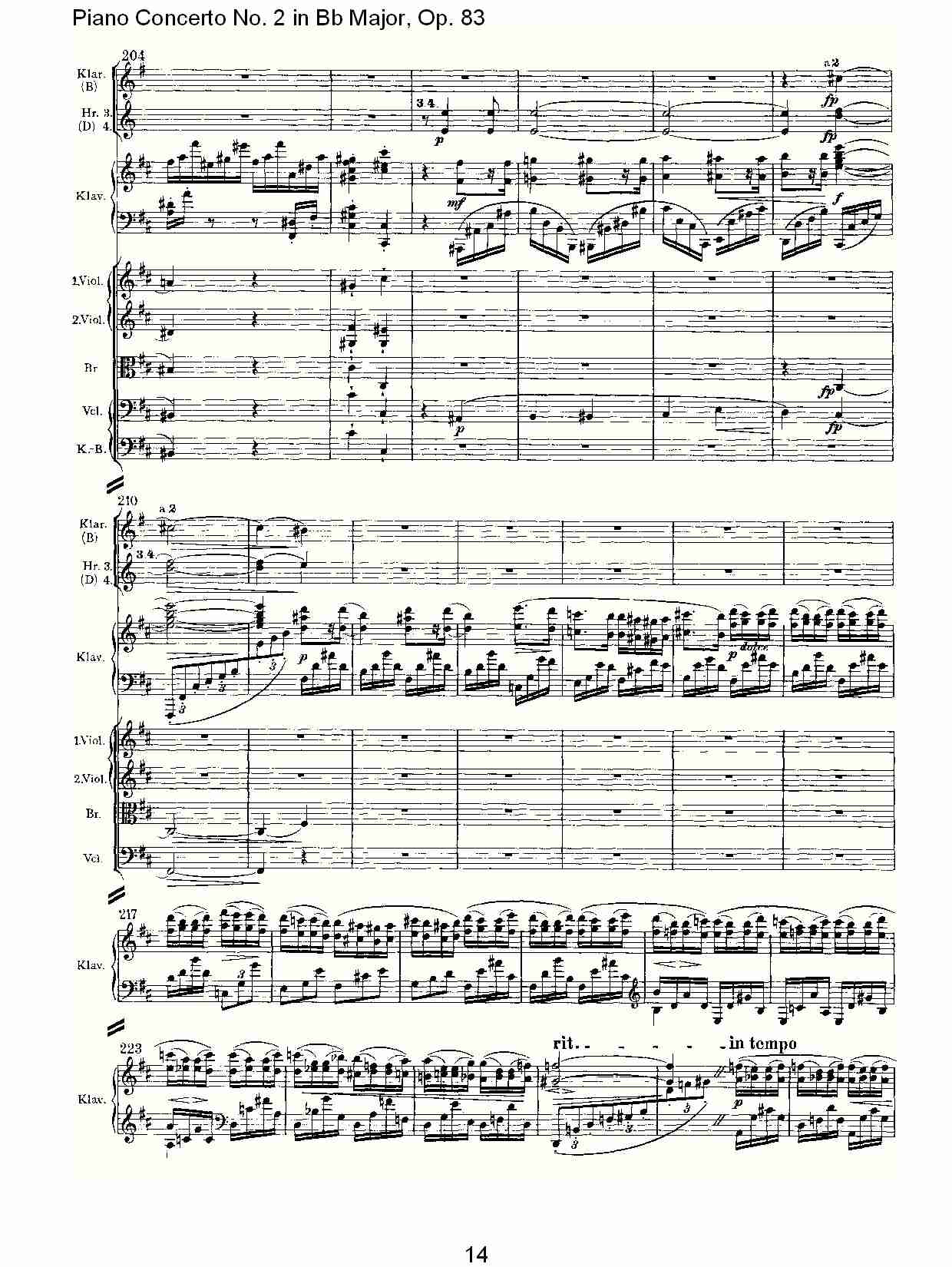 Bb大调钢琴第二协奏曲, Op.83第四乐章（三）