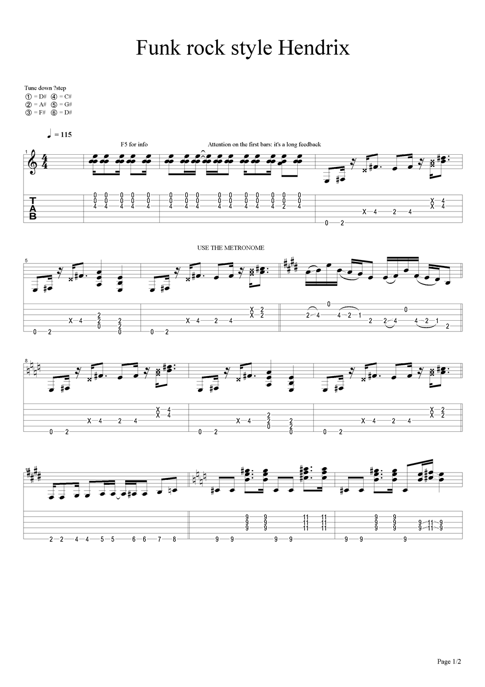 Funk rock style Hendrix