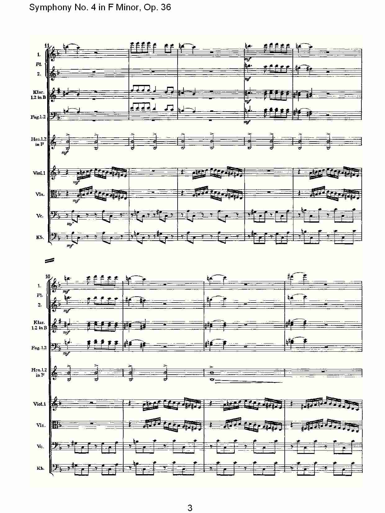 F小调第四交响曲,  Op. 36 第四乐章（一）