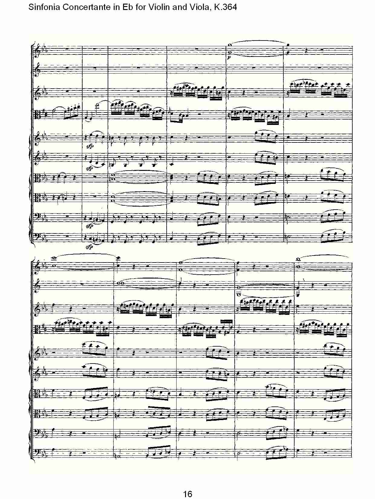 Eb调小提琴与中提琴炫技序曲, K.364（四）