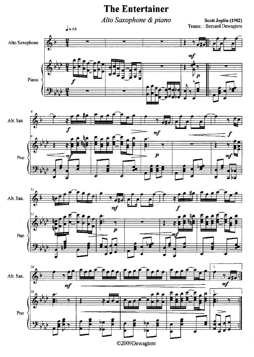 The Entertainer（中音萨克斯+钢琴伴奏）
