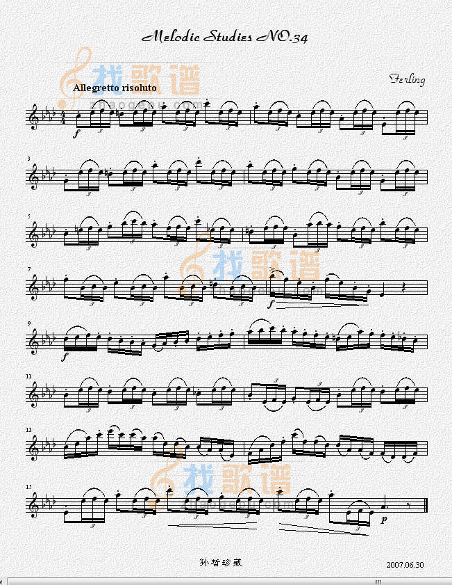 四十八首旋律练习曲之三十四