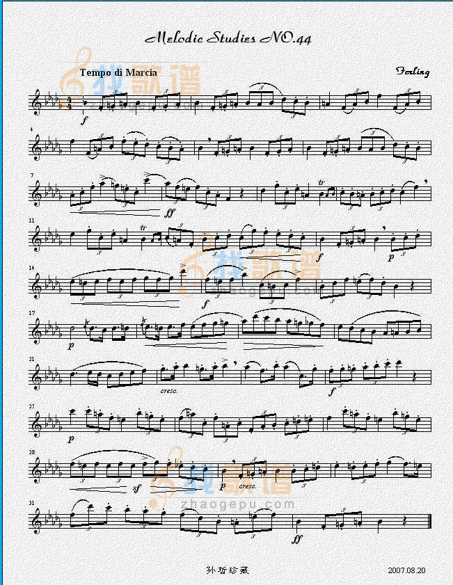 四十八首旋律练习曲之四十四