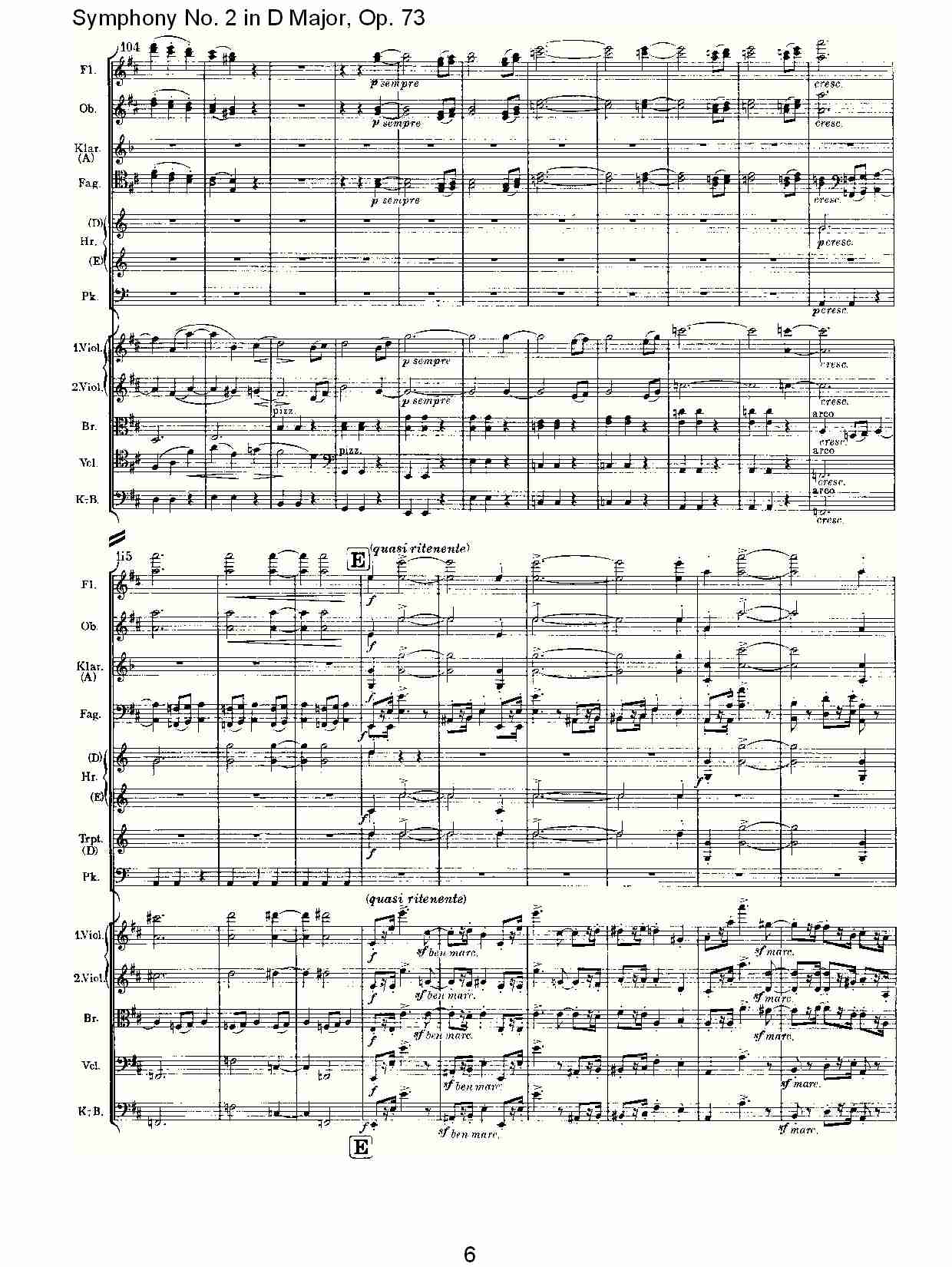 D大调第二交响曲, Op.73第一乐章（二）