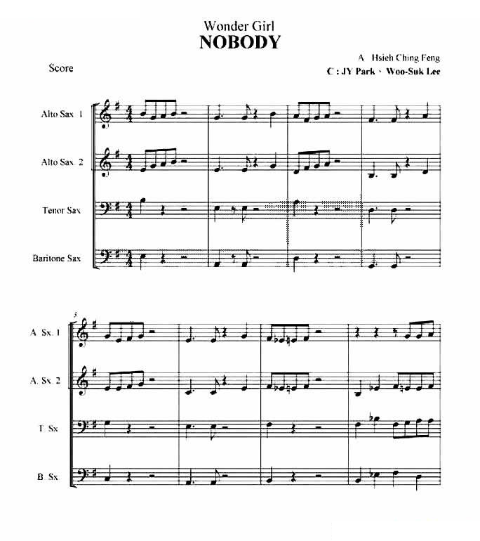 nobody（四重奏总谱）