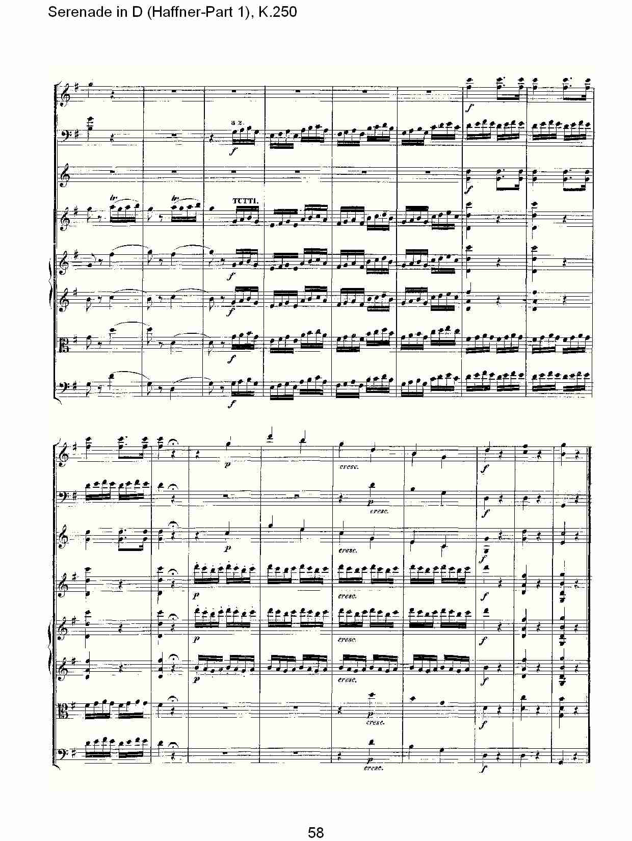 D调小夜曲(Haffner-第一部), K.250 （十二）