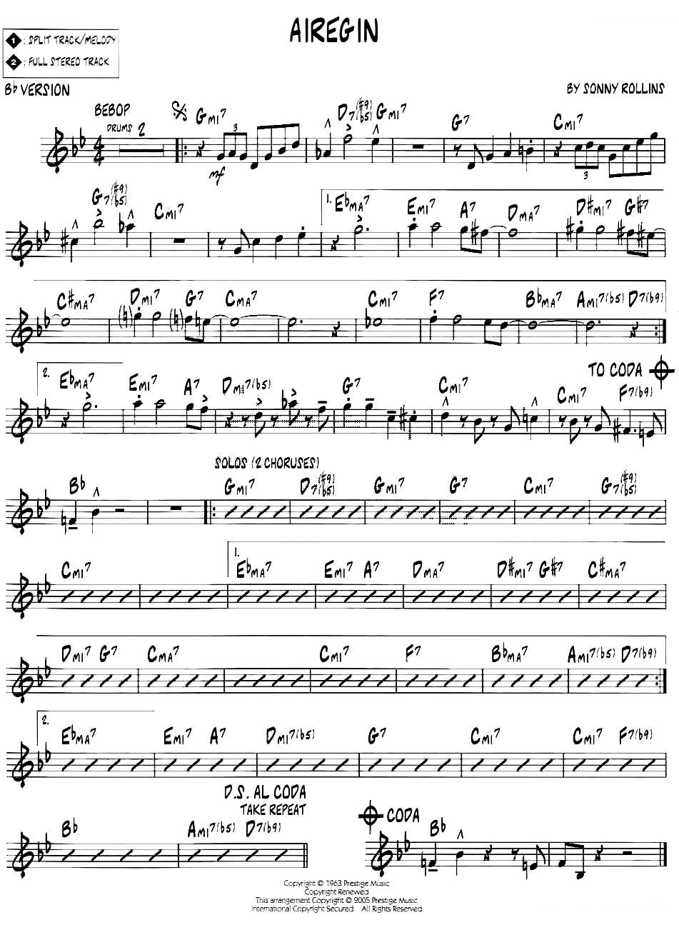 AIREGIN（jazz系列萨克斯谱）