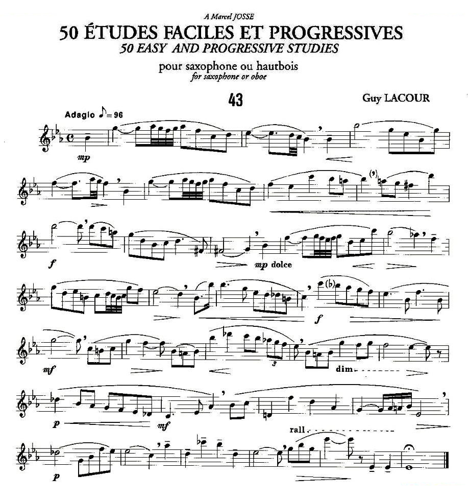 Guy Lacour 50 首萨克斯练习曲之43