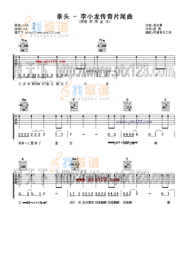 拳头(李小龙传奇主题曲)
