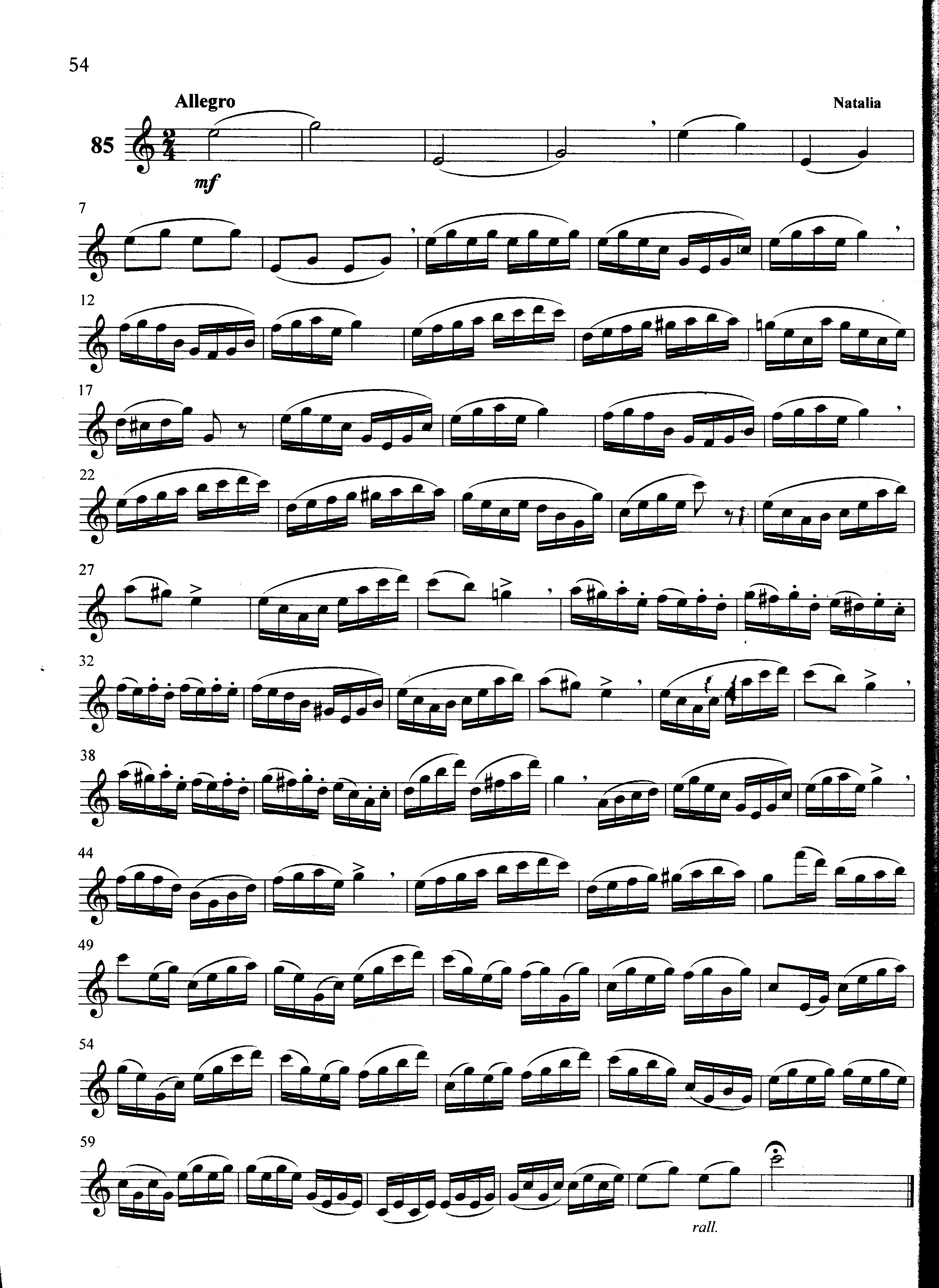 萨克斯管练习曲第100—054页