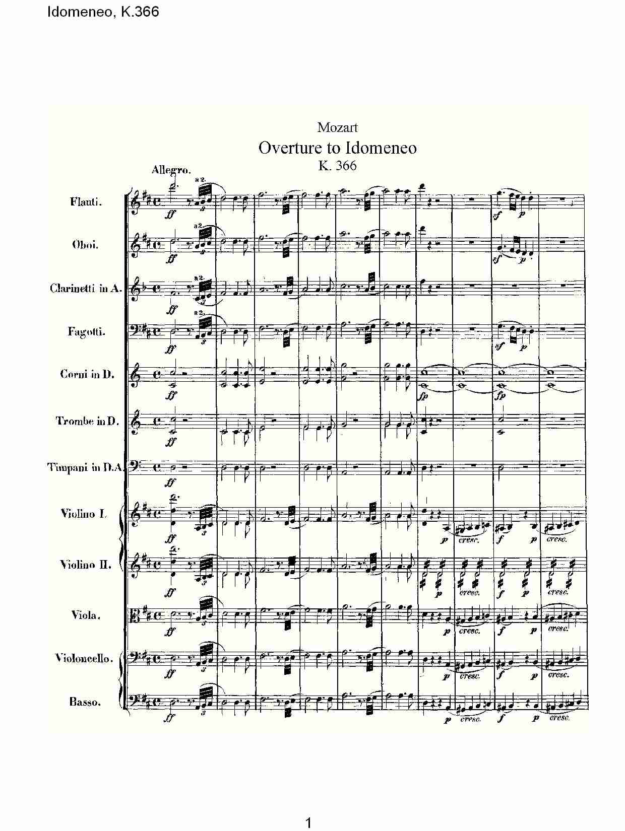 Idomeneo, K.366 （一）