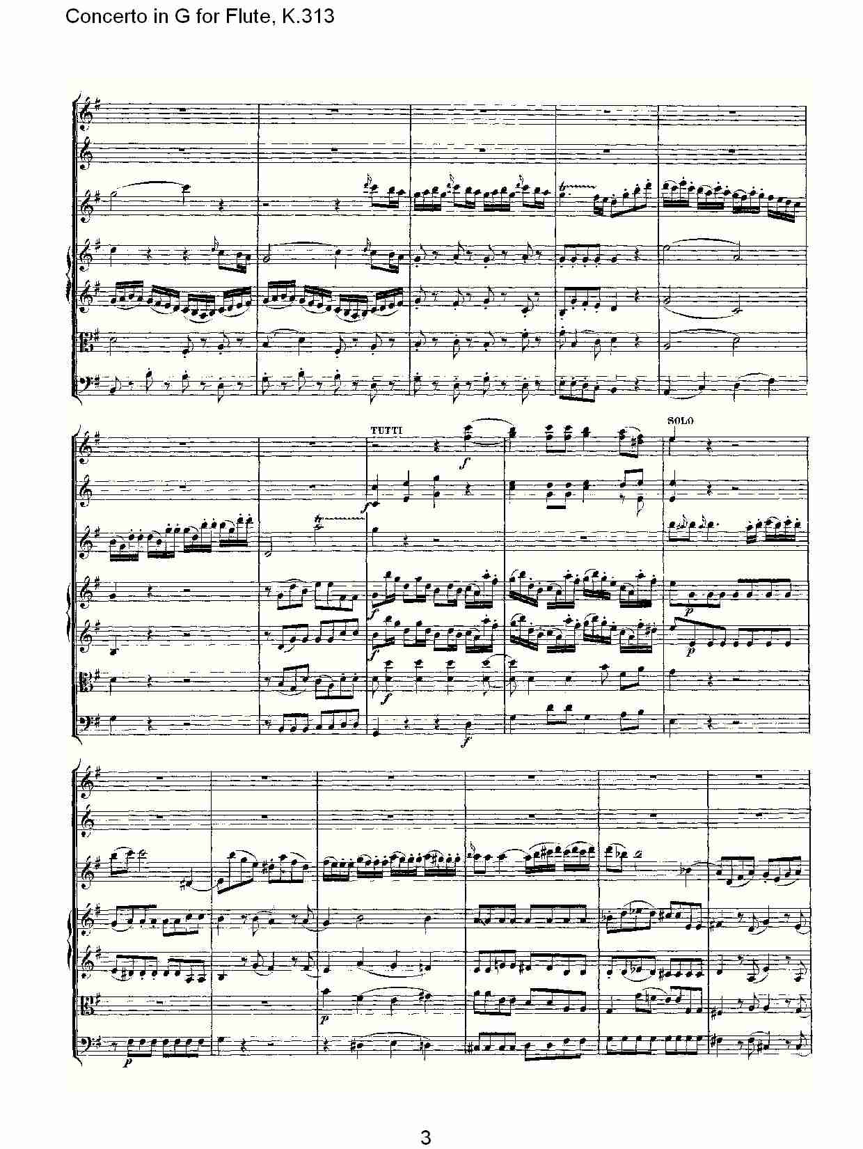 G调长笛协奏曲, K.313（一）
