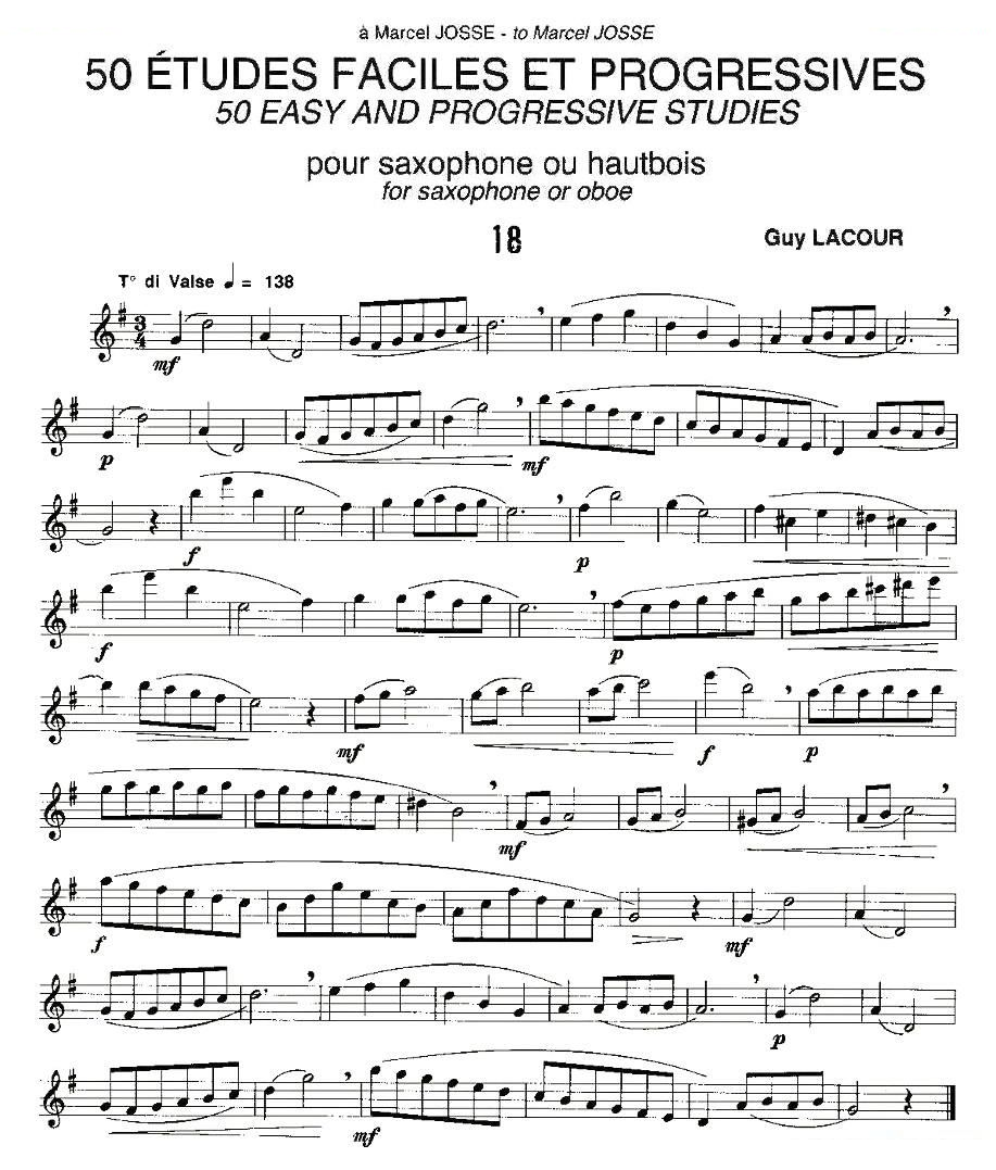 Guy Lacour 50 首萨克斯练习曲之18