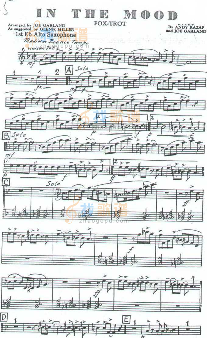 协奏曲  （萨克斯爵士乐音乐考级乐谱）