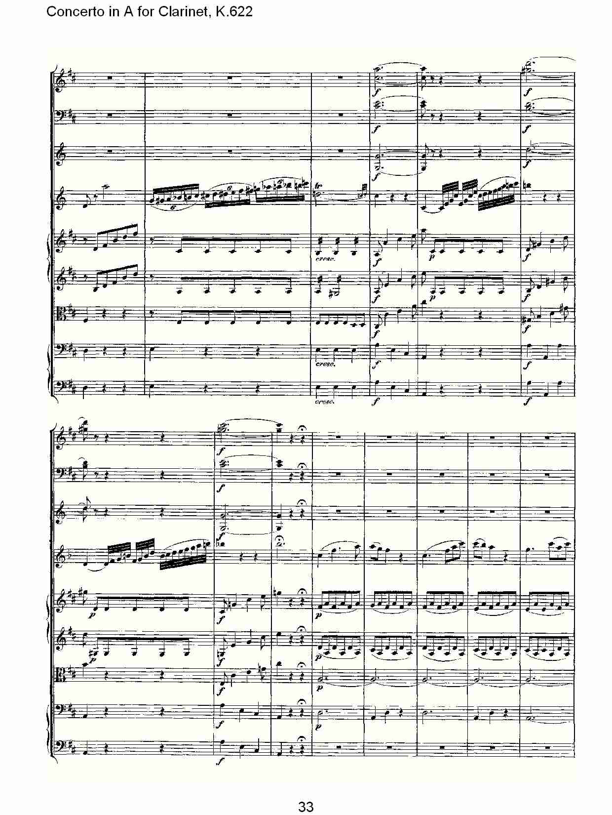 A调单簧管协奏曲, K.622（七）