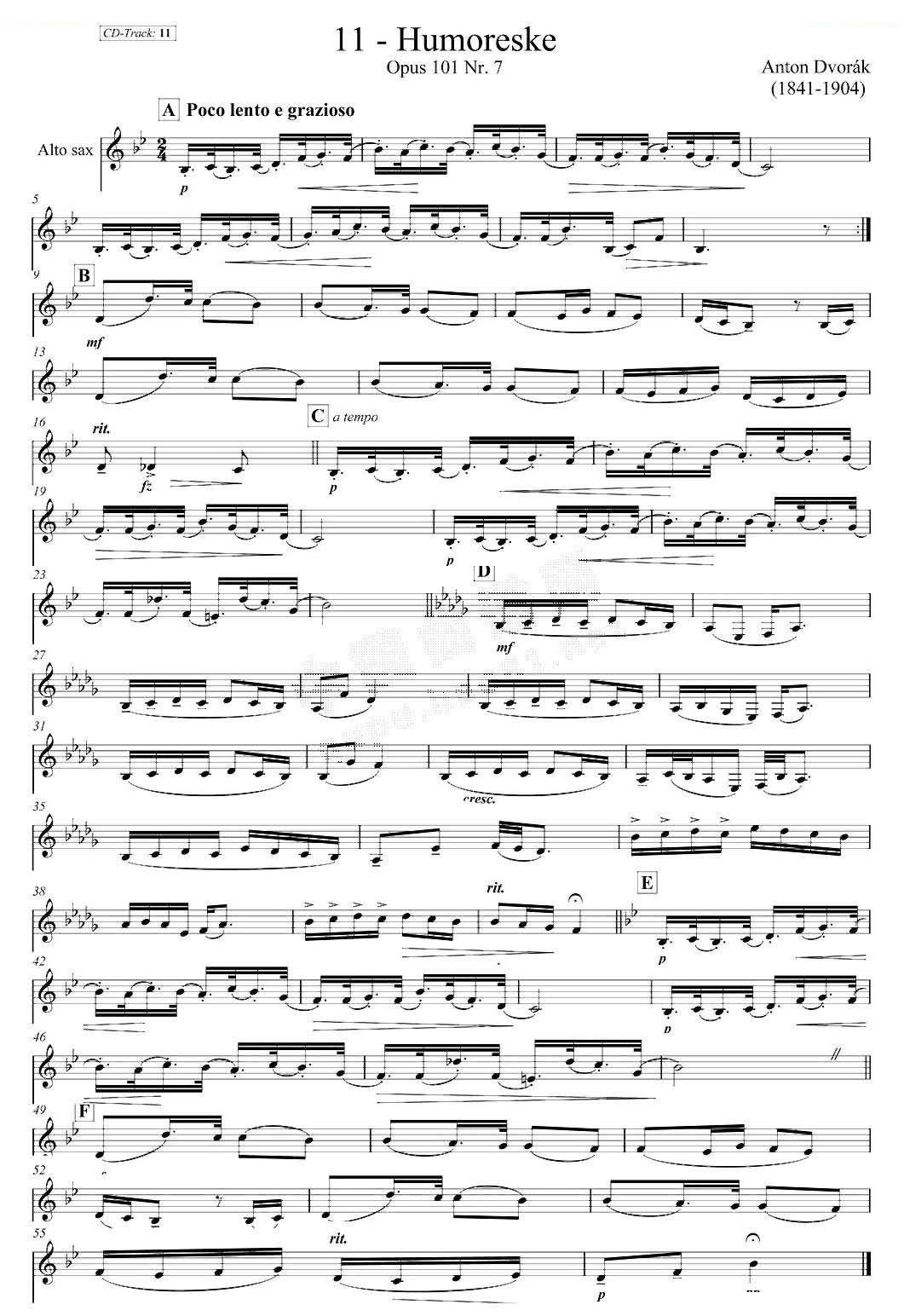 古典SAX12首（中音萨克斯分谱）