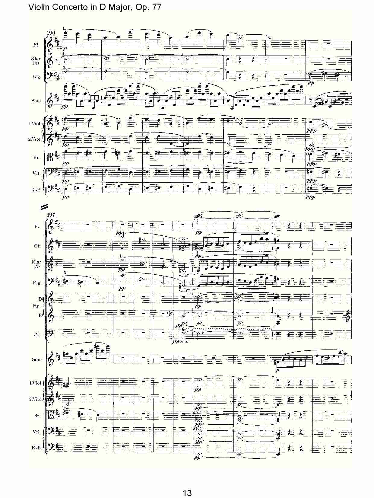 D大调小提琴协奏曲, Op.77第一乐章（三）