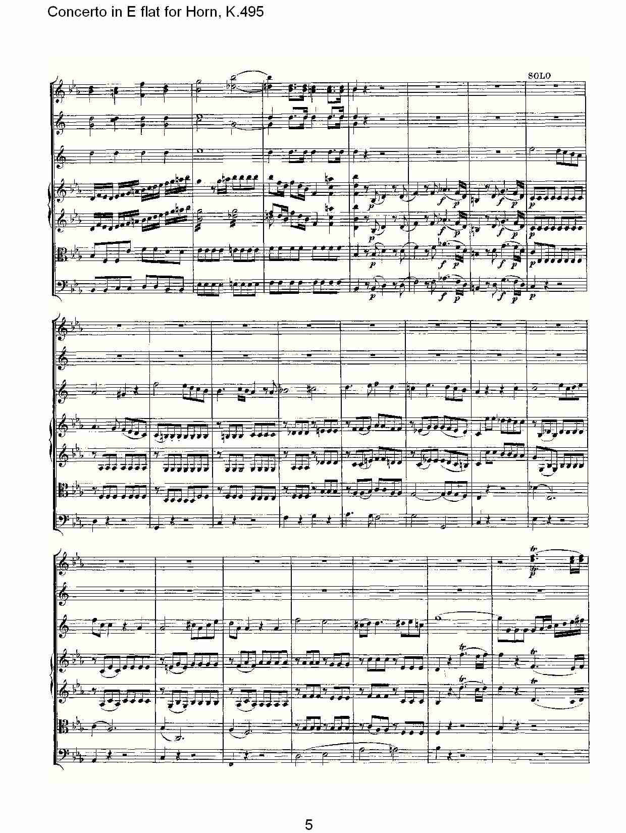 Eb调法国号协奏曲, K.495（一）
