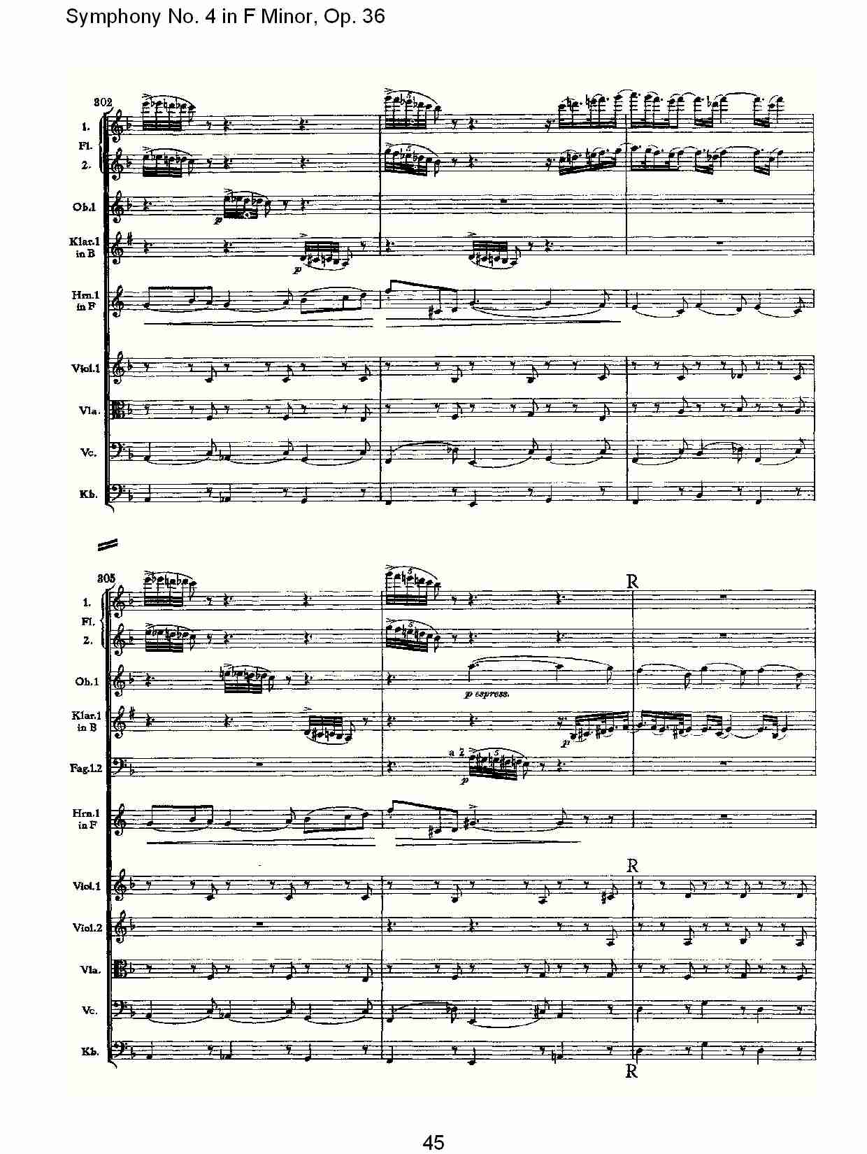 F小调第四交响曲,  Op. 36 第一乐章（九）