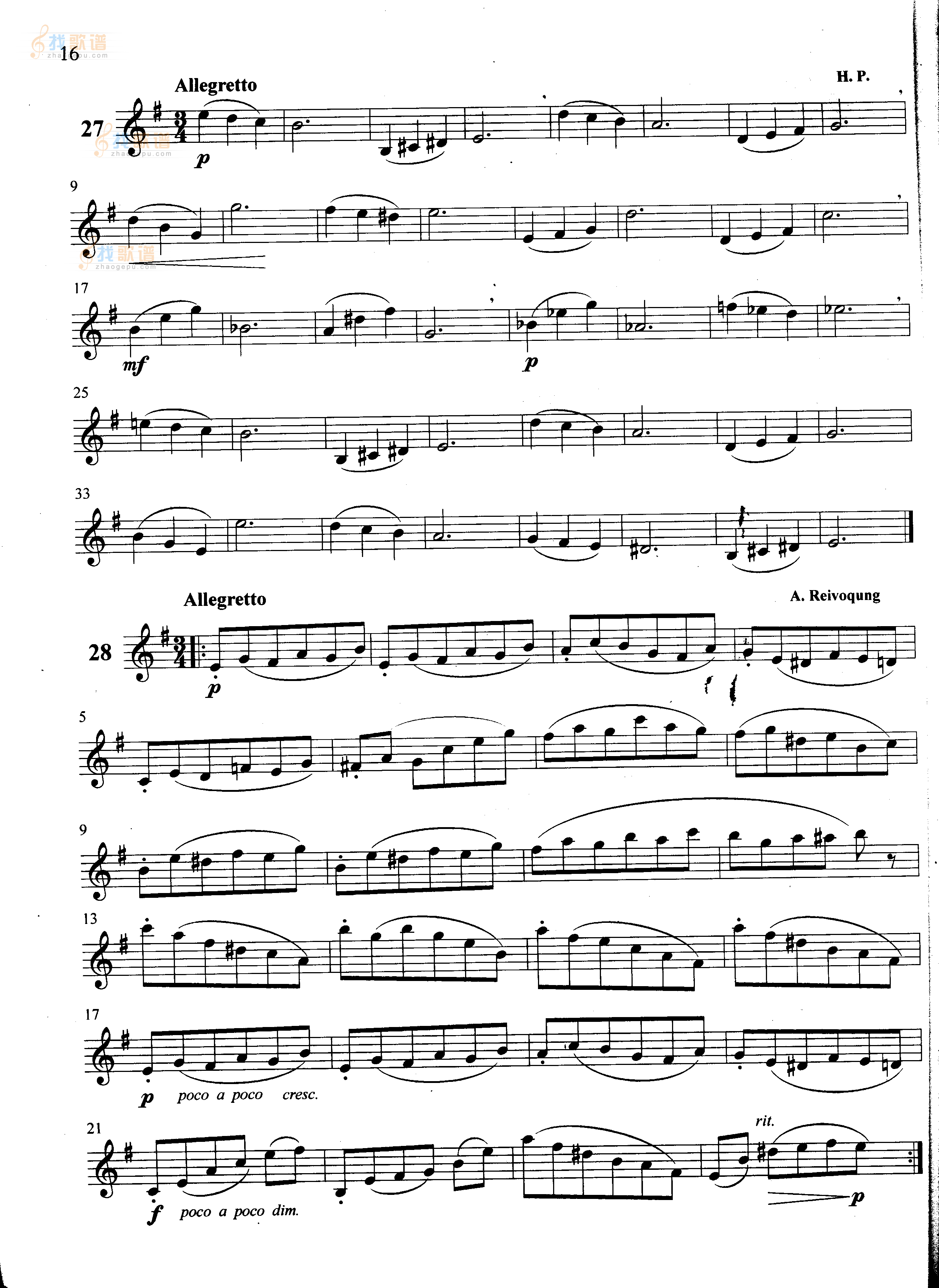 萨克斯管练习曲第100—016页