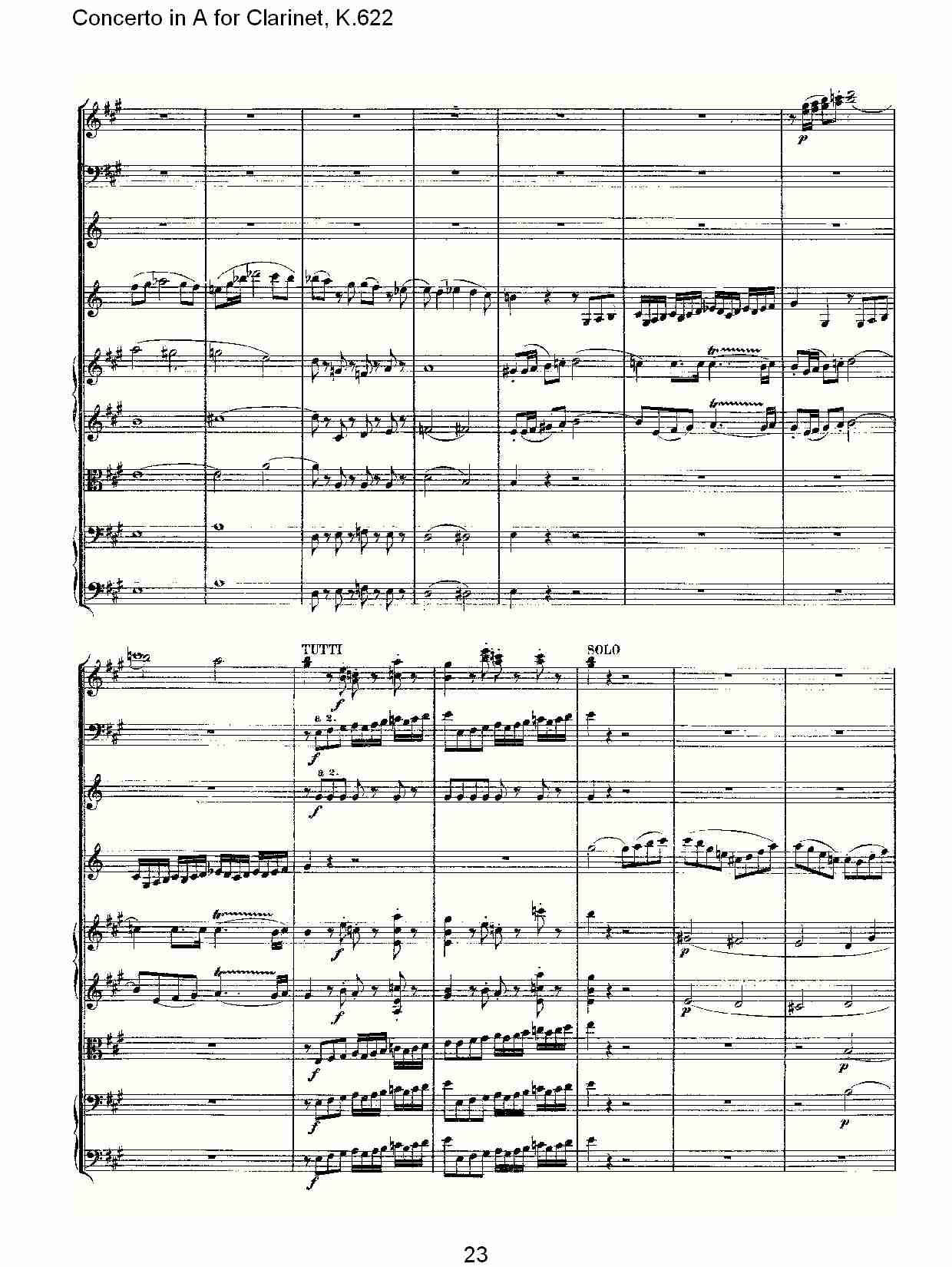 A调单簧管协奏曲, K.622（五）