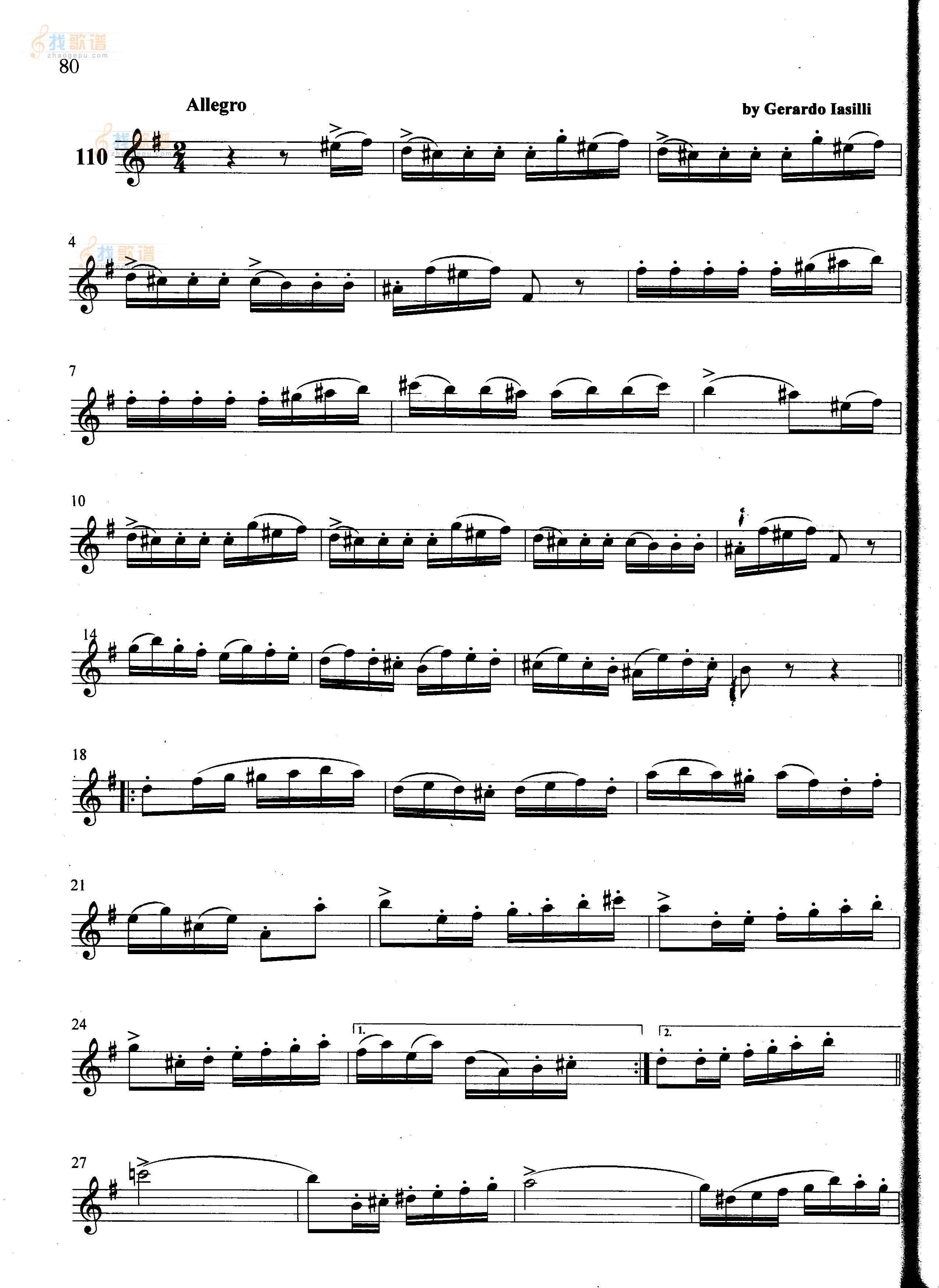 萨克斯管练习曲第100—080页