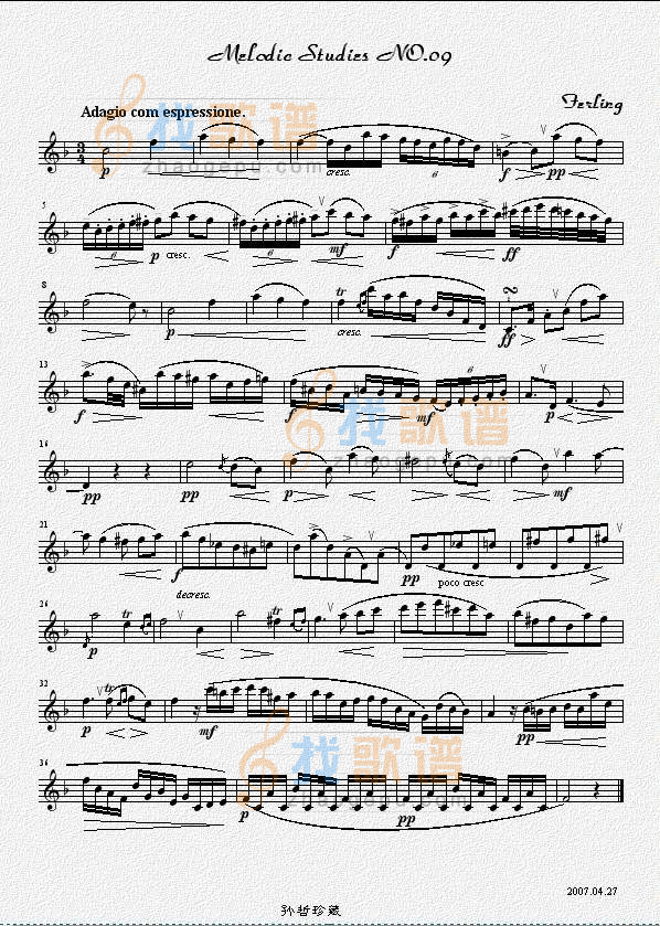 四十八首旋律练习曲之九