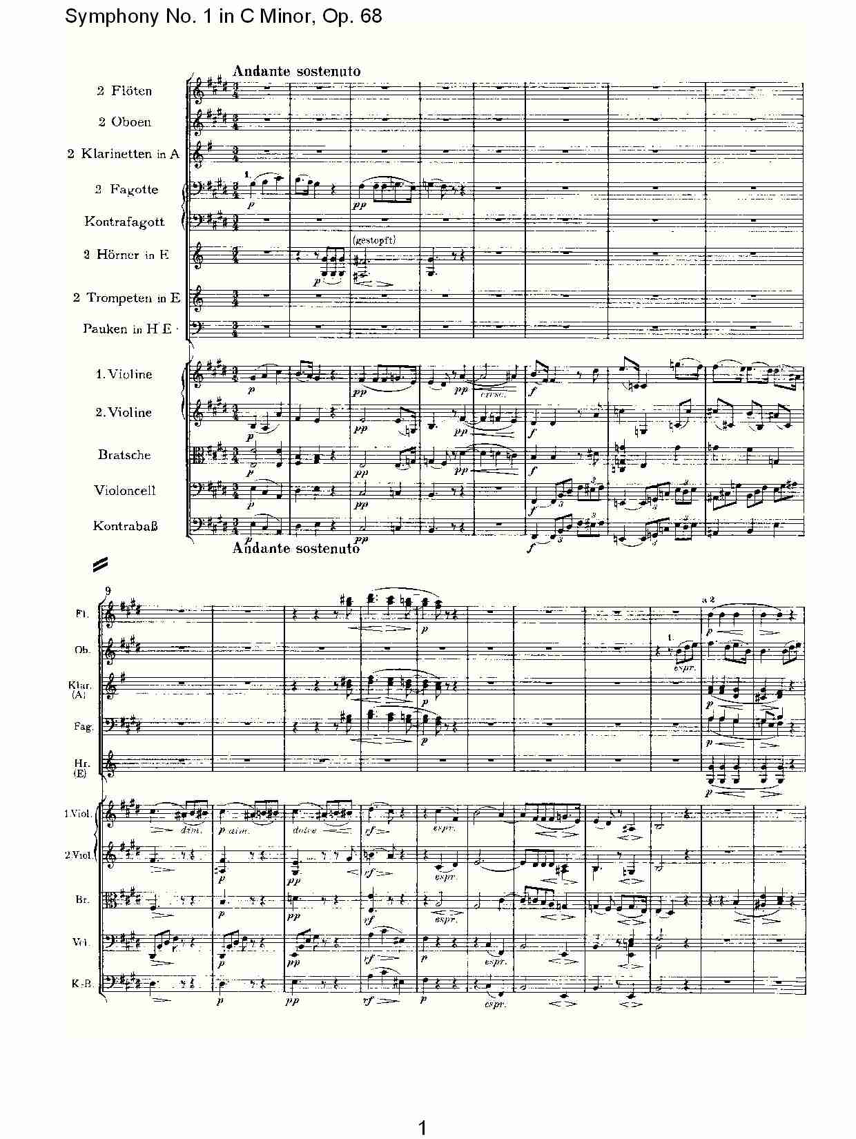 C小调第一交响曲, Op.68 第二乐章（一）.