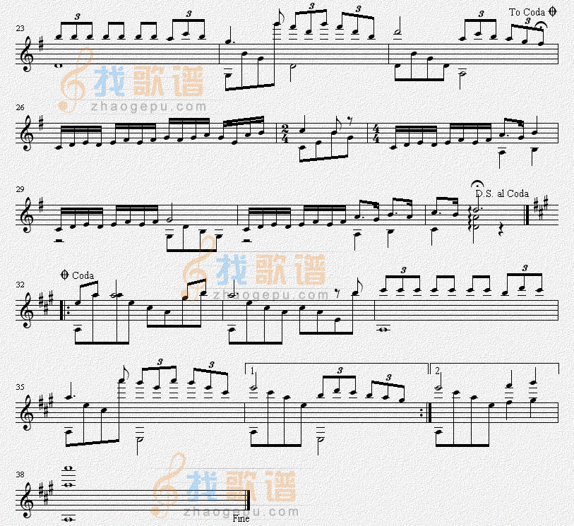 告别时刻 Time to say goodbye 吉他独奏谱